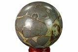 Crystal Filled, Polished Septarian Sphere - Utah #167617-1